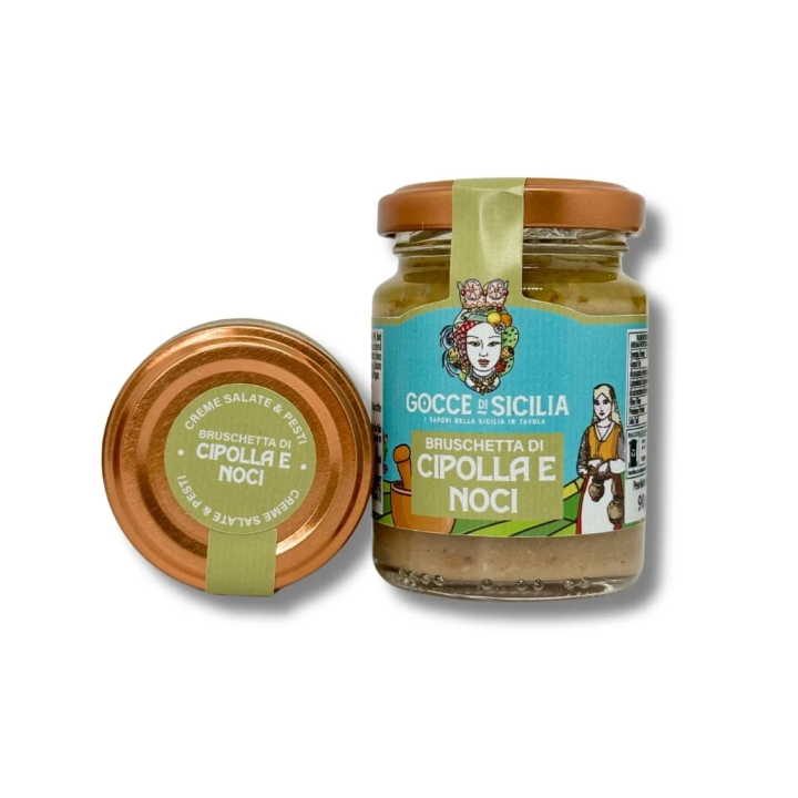 Bruschetta di cipolle e noci con aceto balsamico di Modena IGP