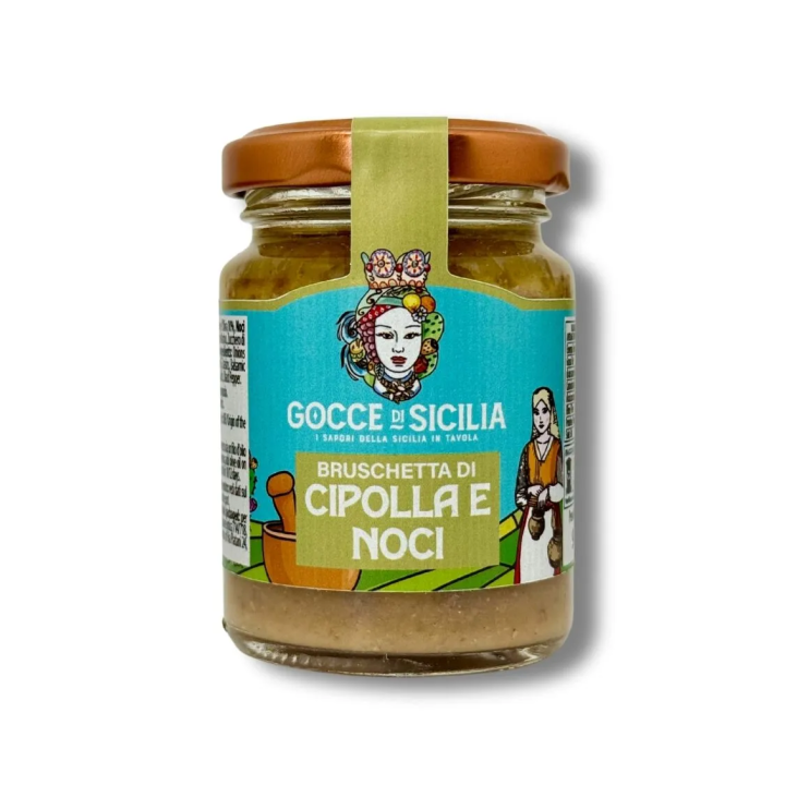 Bruschetta di cipolle e noci con aceto balsamico di Modena IGP