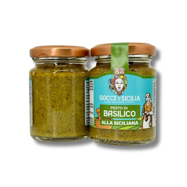 Sicilian Basil Pesto - Ready to eat. 90 grams pot.