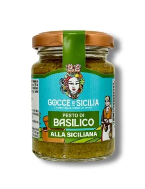 Sicilian Basil Pesto - Ready to eat. 90 grams pot.