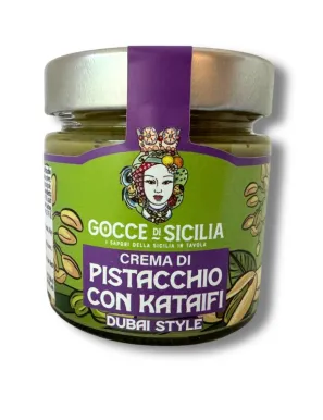 Pistachio Dubai Cream with Kataifi Paste 200 grams - Gocce di Sicilia