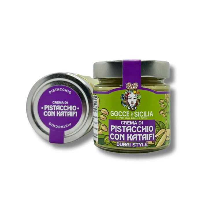 Crema di pistacchio Dubai con Pasta Kataifi da 200 grammi - Gocce di Sicilia