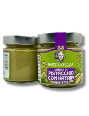 Crema di pistacchio Dubai con Pasta Kataifi da 200 grammi - Gocce di Sicilia