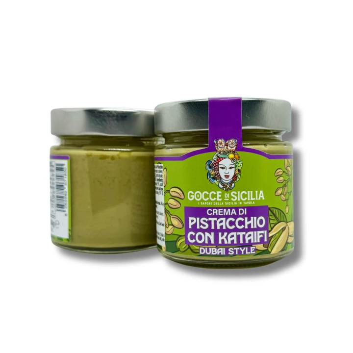 Crema di pistacchio Dubai con Pasta Kataifi da 200 grammi - Gocce di Sicilia