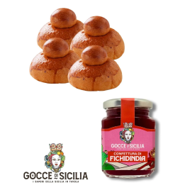Sweet Prickly Pear Box with Tuppo - with four brioches and Prickly Pear jam