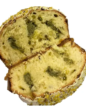 Panettone al pistacchio ripieno con tanta morbida crema di Pistacchio