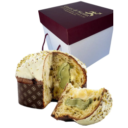Artisan Pistachio panettone filled with Pistachio cream 1 kg