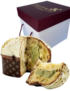 Artisan Pistachio panettone filled with Pistachio cream 1 kg