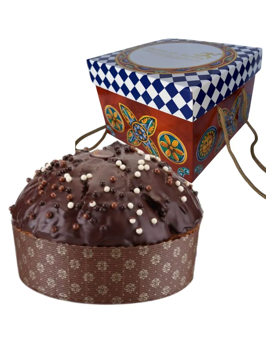 Soft and artisanal Triple Chocolate Panettone by Gocce di Sicilia