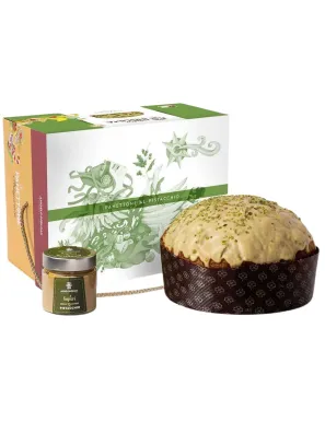 panettone al pistacchio con scatola elegante