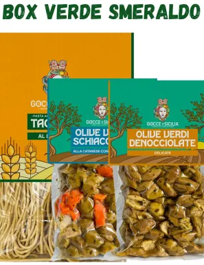 Emerald Green Gift Box with typical Sicilian pistachio products