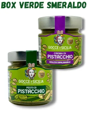 Emerald Green Gift Box with typical Sicilian pistachio products