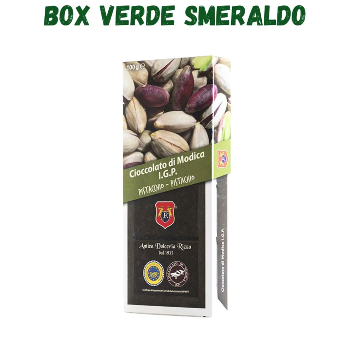 Emerald Green Gift Box with typical Sicilian pistachio products
