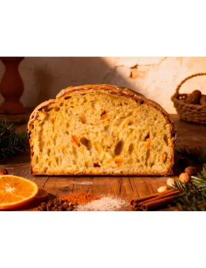 Panettone Ciauru di Sicilia con Cannella, Scorze d'Arancia e Liquore Bacharikà - Sapore di Sale