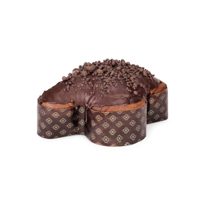 Colomba D&G Fiasconaro, with chocolate drops and wild strawberry jam, covered with dark chocolate.