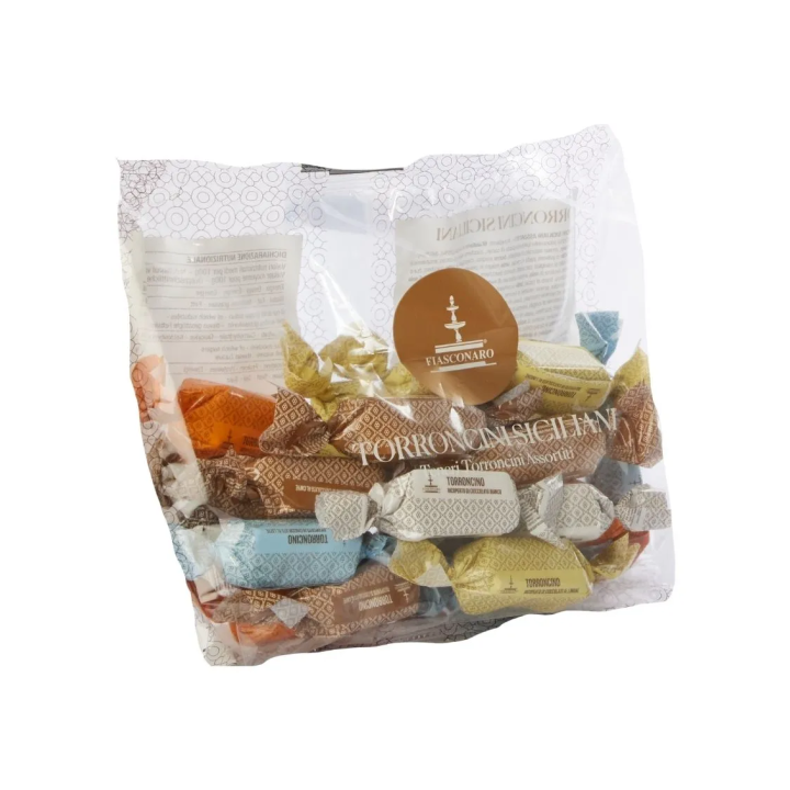Torroncini Fiasconaro morbidi di mandorle e pistacchi in busta da 500g
