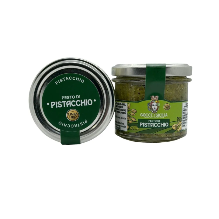 High quality pistachio pesto in a 90 gram jar
