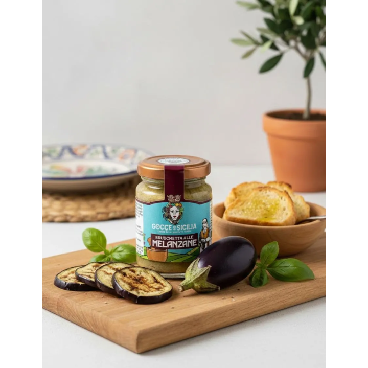Crema di melanzane con olio extravergine da spalmare sul pane o bruschette