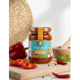 Crema di peperoni dolci siciliani con olio extravergine da spalmare sul pane o bruschette
