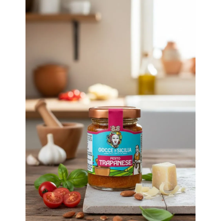Pesto alla trapanese originale - Gocce di Sicilia 90 grammi