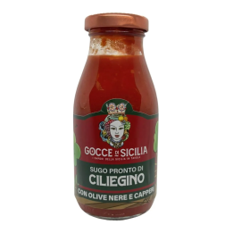 Sugo pronto di Pomodoro Ciliegino con Olive nere e Capperi