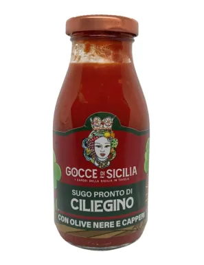 Sugo Olive Nere e Capperi di Pomodoro Ciliegino - 250 gr