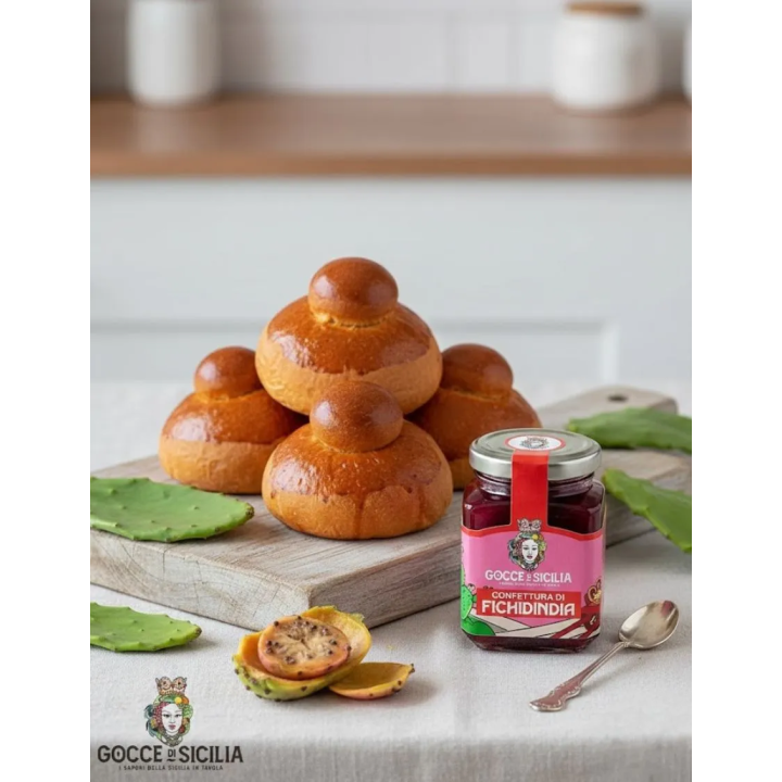 Sweet Prickly Pear Box with Tuppo - with four brioches and Prickly Pear jam