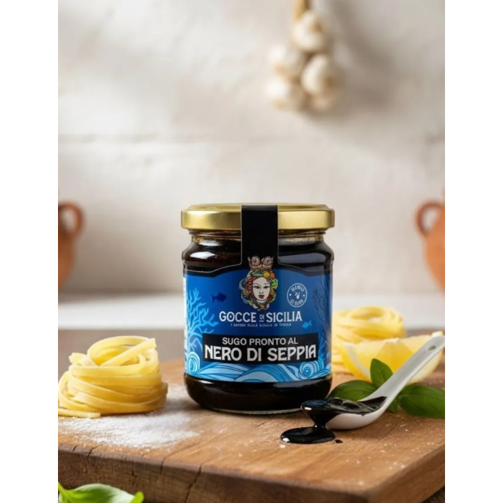 Squid ink sauce ready to be eaten