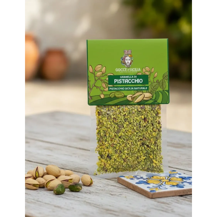 Granella di puro Pistacchio Siciliano confezione da 100 gr sottovuoto