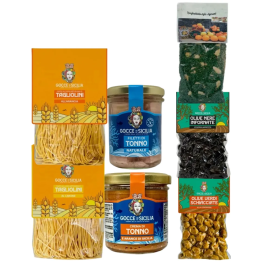 Box "Acqua", many typical Sicilian products inside an elegant gift box