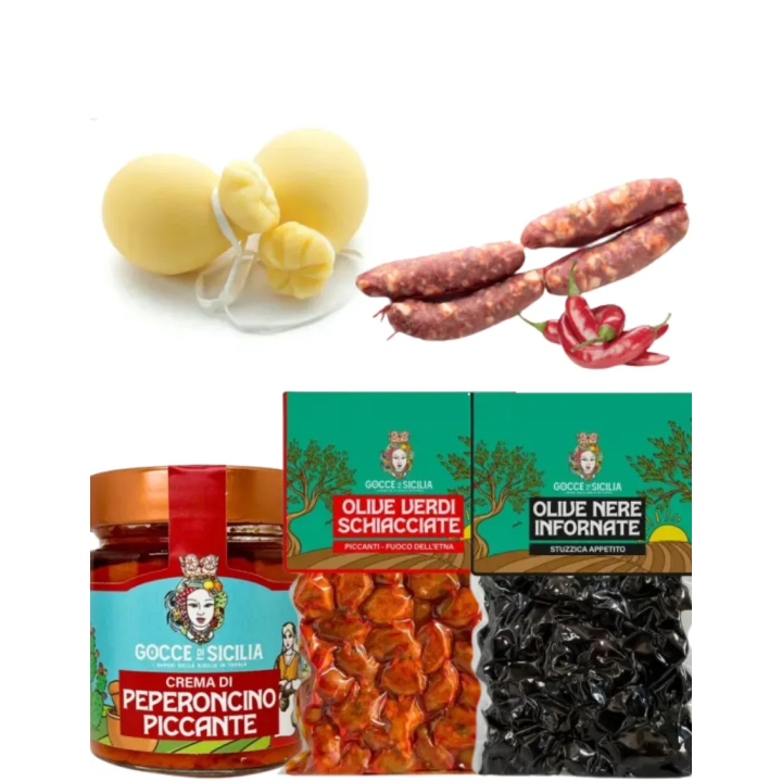 Sicilian Spicy Appetizer Box, base for homemade aperitifs