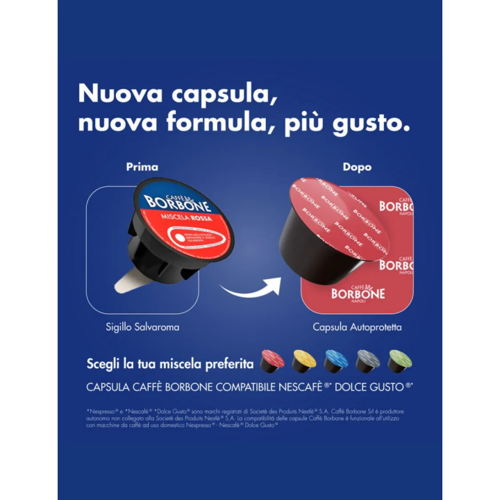 Capsule Borbone Miscela ROSSA compatibili Nescafè Dolce Gusto