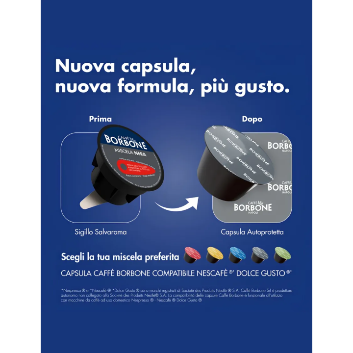 Borbone Black Blend Capsules compatible with Nescafè Dolce Gusto