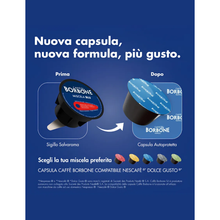 Borbone Blue Blend Capsules compatible with Nescafè Dolce Gusto