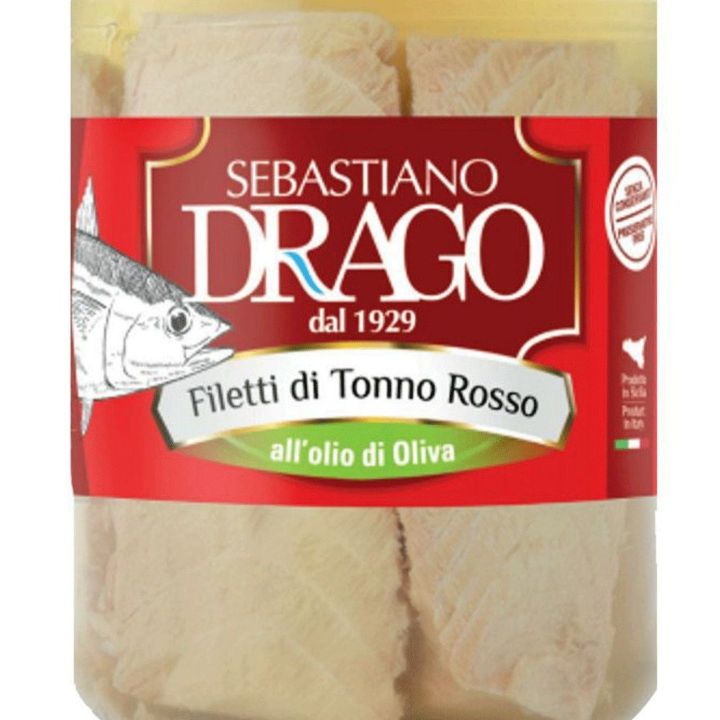 Filetti di tonno rosso del Mediterraneo in olio d'oliva.
