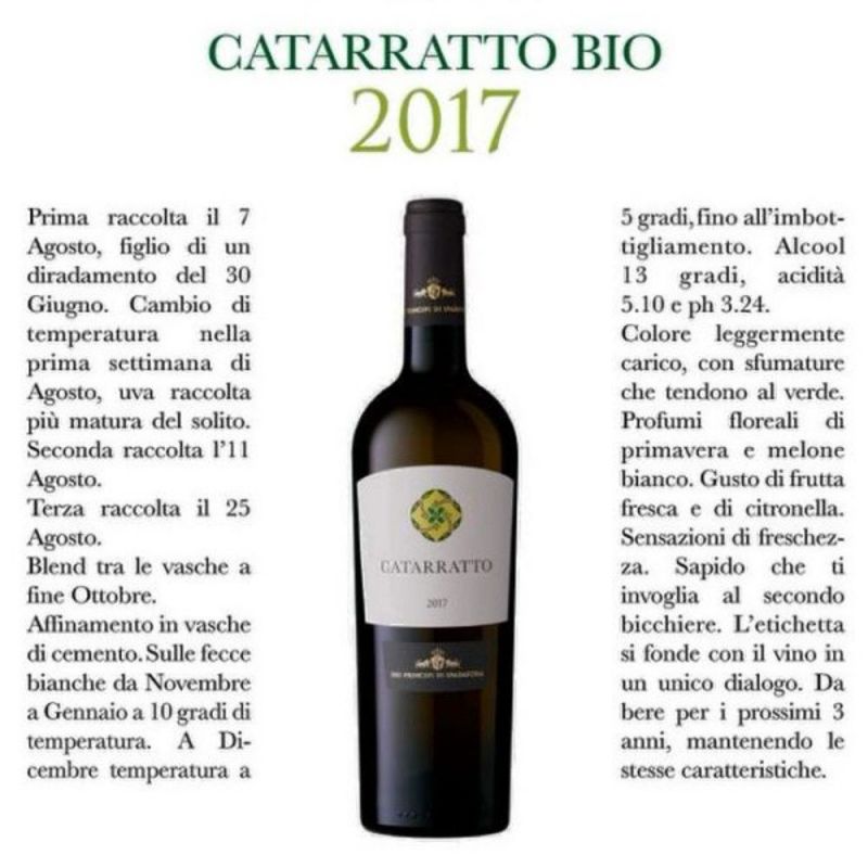 Vino Bianco Catarratto - 2019 IGP Terre Siciliane - Az. Agricola Spadafora