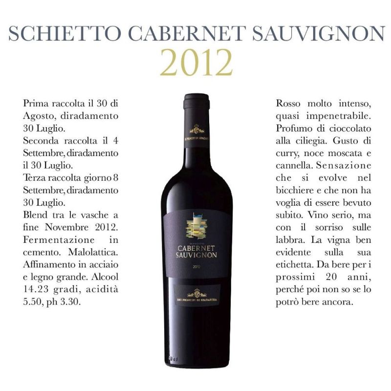 Cabernet Sauvignon Red Wine 2012 - Dei Principi di Spadafora