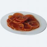 Piatto di arance candite a fette