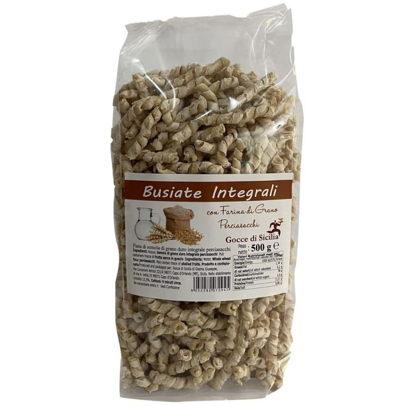 Whole Wheat Busiate Trapanesi - Traditional Sicilian pasta