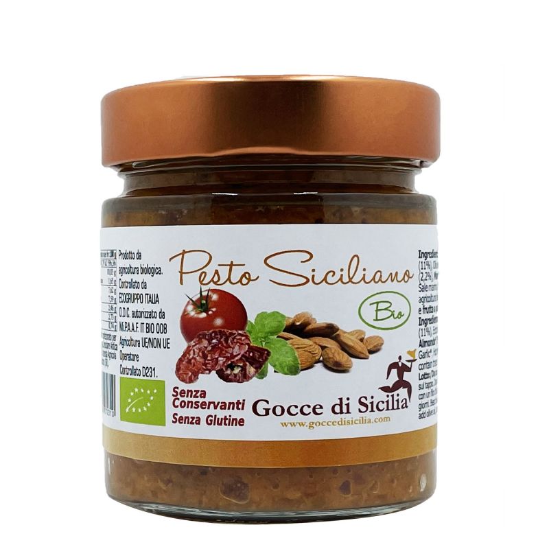 Pesto siciliano originale biologico Gocce di Sicilia. 190 gr