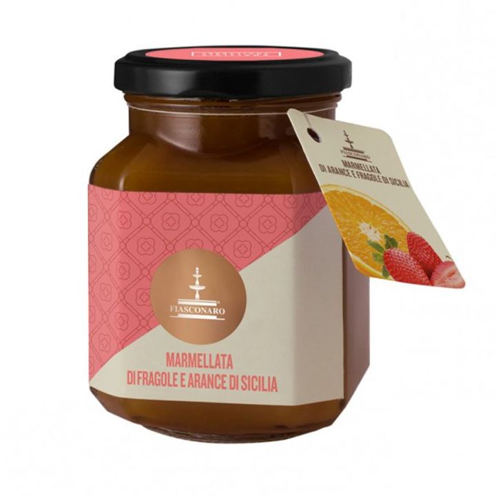 Strawberry and Sicilian orange marmalade 360 g - FIASCONARO