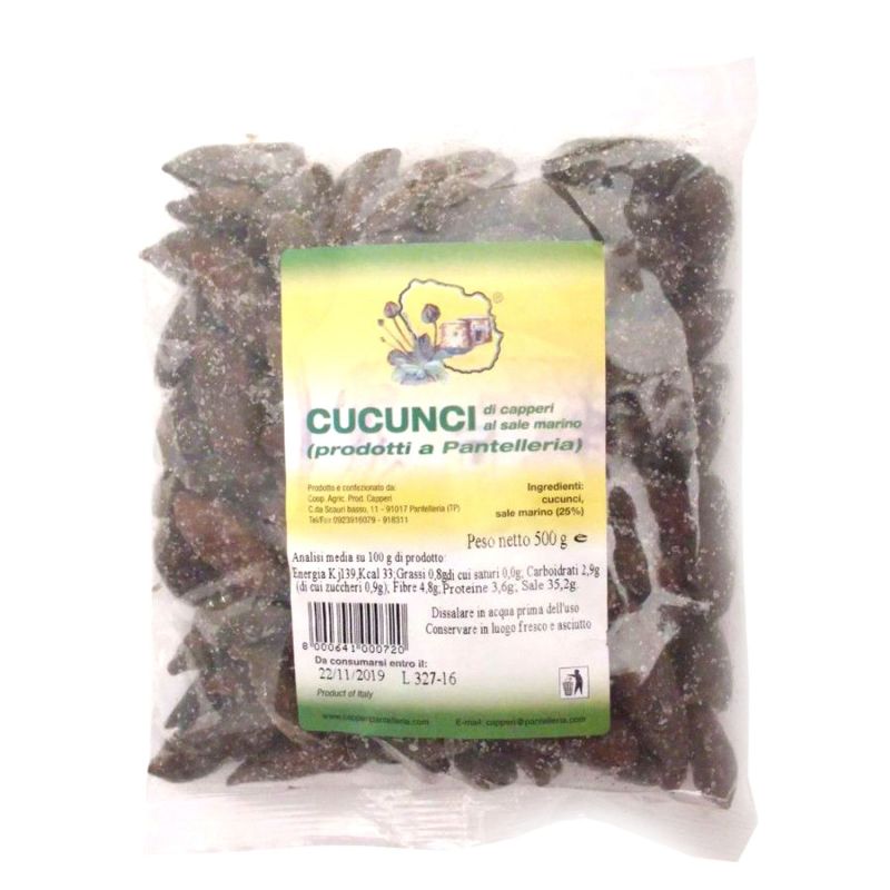 Cucunci frutti del Cappero al Sale - Sacchetto da 500 gr.