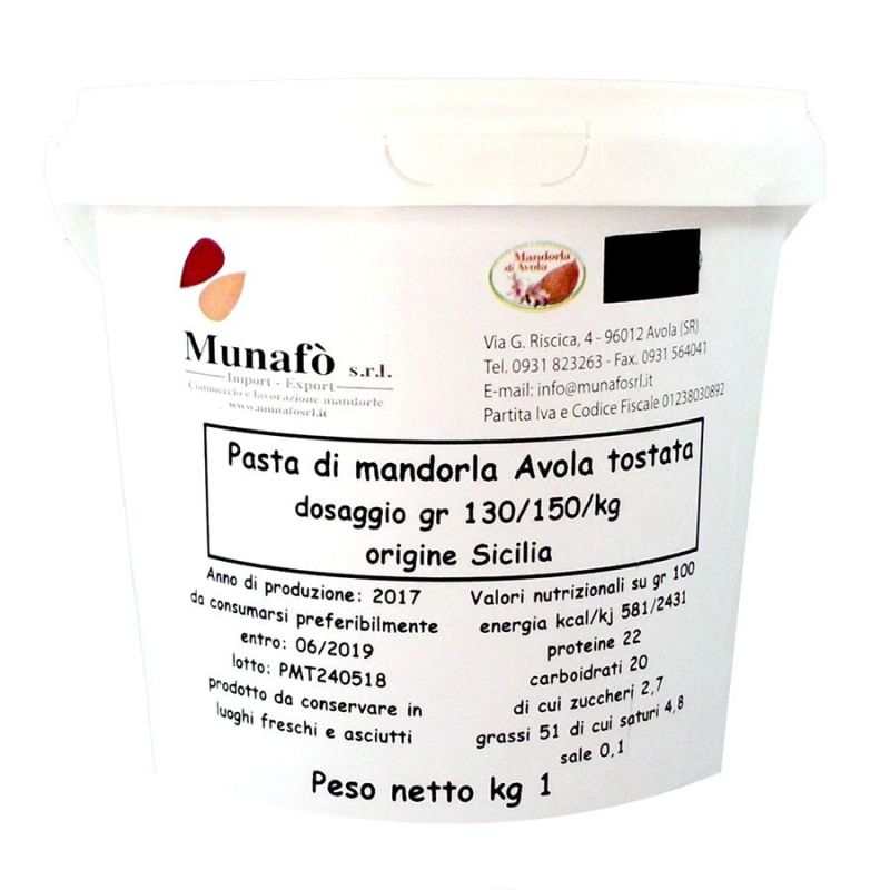 Pasta Pura di Mandorla di Avola pelata e tostata - 1kg