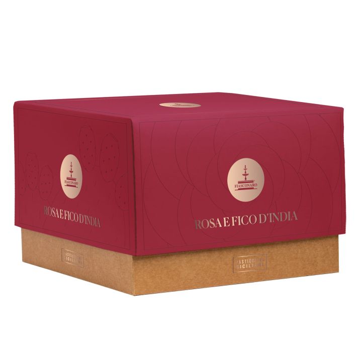 Sicilian Panettone with pink Fiasconaro and prickly pears