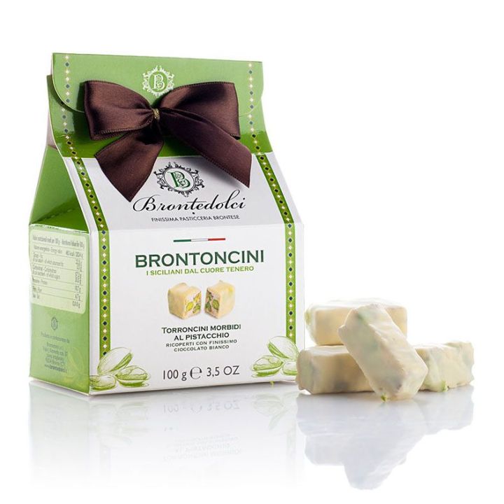 Soft sicilian pistachio nougat - Brontedolci 100g