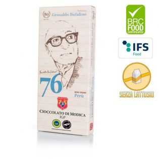 Cioccolato con il 76% di cacao Monorigine Perù. Barretta da 70 grammi.