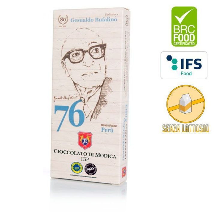 Perù single origin chocolate with 76% cocoa
