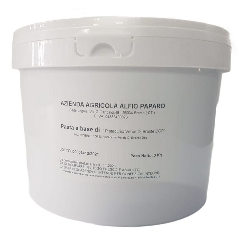 Semi-finished Bronte PDO Pistachio Paste. 3 kg ice cream base