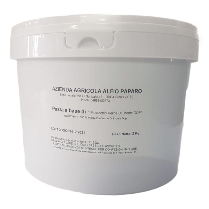 Semi-finished Bronte PDO Pistachio Paste. 3 kg ice cream base