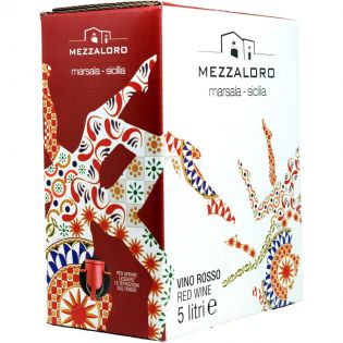 Bag in box vino rosso da 5 litri Mezzaloro Syrah-Frappato - Baglio Oro